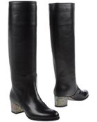Sergio Rossi Knee-High Leather Boots - Lyst