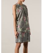 McQ by Alexander McQueen Multi-Print Draped Dress - Lyst