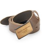 Dolce & Gabbana Plaque Leather Belt - Lyst