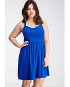 Forever 21 Crisscross Back Knit Dress - Lyst