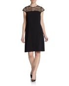 Calvin Klein Cap Sleeve Illusion Dress - Lyst