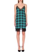 Sandro Richa Silk Tartan Print Dress - Lyst