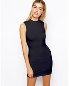 Asos Tunic Dress With High Neck - Lyst