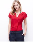 Ann Taylor Split Neck Crepe Top - Lyst