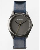 Nixon Mod Blue Leather Strap Watch A428 1893 - Lyst