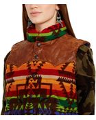 Polo Ralph Lauren Leather-Yoke Western Down Vest - Lyst