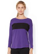 Lauren by Ralph Lauren Color Blocked Jersey Shirt - Lyst