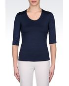 Armani Viscose Tshirt with Elbow Length Sleeves - Lyst