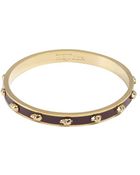 Alexander McQueen Bordeaux And Gold Enamel 3-D Skull Thin Bangle - Lyst