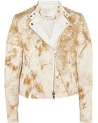 3.1 Phillip Lim Leather-Trimmed Denim Jacket - Lyst