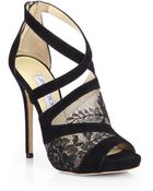 Jimmy Choo Vantage Suede Lace Platform Sandals - Lyst