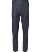 Hentsch Man Navy Wool-Blend Suit Trousers - Lyst