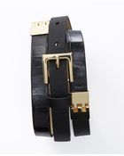 Ann Taylor Exotic Embossed Hinged Skinny Belt - Lyst