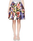 Ms Min Floral Print Wool-Cashmere Skirt - Lyst