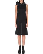 Rick Owens Leather Cowl Neck Dress - Lyst