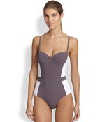 Tory Burch Colorblock One-piece Swimsuit - Lyst
