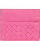 Bottega Veneta Intrecciato Leather Card Holder - Lyst
