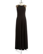 Vera Wang Metallic And Lace Accented Gown - Lyst