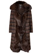 Ferragamo Wool-Mohair-Alpaca Coat With Fox Fur Front - Lyst