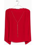 Mango Pendant Flowy Blouse - Lyst