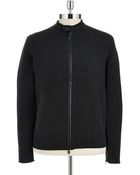 John Varvatos Zip Up Moto Cardigan - Lyst