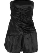 Balmain Ruched Silk-Satin Playsuit - Lyst