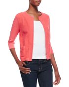 Three Dots Two-Textured Boxy Jacket - Lyst