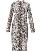 Rika Collared Leopard Print Dress - Lyst