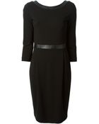 Gucci Leather Detail Dress - Lyst
