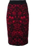 Alexander McQueen Jacquard Skirt - Lyst