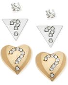 Guess Two Tone Crystal Pavé Stud Earring Set - Lyst