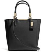 Coach Madison Mini North/South Tote In Saffiano Leather - Lyst