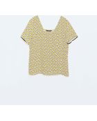 Zara Printed Square-Necked Top - Lyst