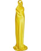 Naeem Khan Silk Satin Wrap Gown - Lyst