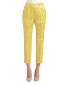 Dolce & Gabbana Cropped Silk Jacquard Pants - Lyst