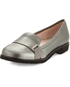 Taryn Rose Jaz Metallic Napa Leather Loafer - Lyst