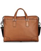 Tumi Irving Slim Camel Coloured Leather Day Bag - Lyst