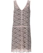 Stefanel V-Neck Lace Dress - Lyst