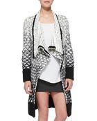 Alice + Olivia Mixed-knit Chunky Draped Cardigan - Lyst