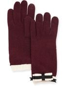 Portolano Cashmere-Blend Bow Tech Knit Gloves - Lyst