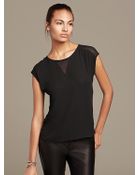 Banana Republic Heritage Sheer Panel Top - Lyst