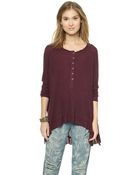 Free People Benedict Canyon Henley - Cream - Lyst
