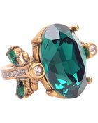 Oscar de la Renta Emerald Swarovski Crystal Ring - Lyst