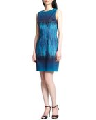 Elie Tahari Printed Cotton Sheath - Lyst