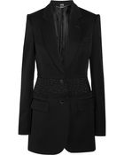 Alexander McQueen Jacquard-Paneled Wool Blazer - Lyst