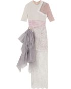 Alessandra Rich Lace Gown With Lilac Net - Lyst