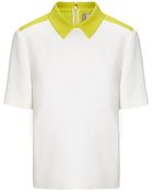 Antonio Marras Ivory Contrast Collar Top - Lyst
