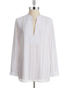 MICHAEL Michael Kors Studded V Neck Tunic Top - Lyst