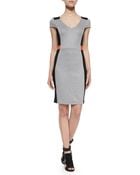 French Connection Cap-Sleeve Fitted Colorblocked Dress - Lyst