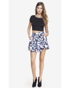 Express Floral High Waist Full Mini Skirt - Lyst